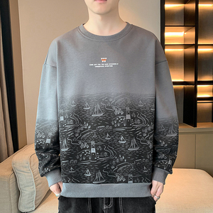 Camisetas de manga larga 2025 para hombre, suéter holgado de primavera y otoño, estilo informal, cuello redondo, ropa informal para hombre, camiseta interior - Product Image 2