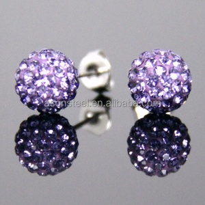 Pendientes de Moda, Joyería de Belleza, Pendientes Shambhala de Colores Mixtos para Damas y Mujeres, Pendientes de Bola de 6mm*6mm con Brillantes - Product Image 1