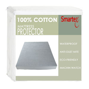 Tapis <span class=keywords><strong>de</strong></span> <span class=keywords><strong>lit</strong></span> en coton gris biologique - Tricoté uni, imperméable, <span class=keywords><strong>anti</strong></span>-insectes et respirant pour les tailles Twin XL - Product Image 1