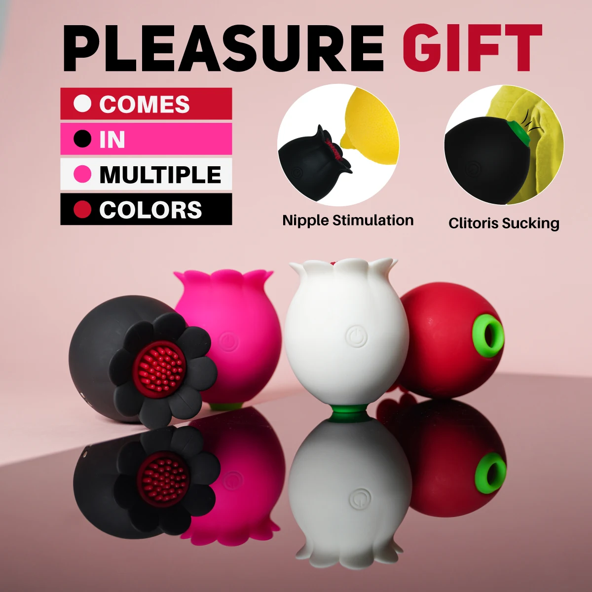 Adult Flower Sucking Rose Vibrator - Clitoral Massager with Multi Speed  Vibration for Female Pleasure, USB Rechargeable Sex Toy