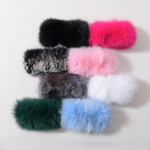 Faixa de Cabelo Quente e Elástica de Pelúcia para Atacado, Acessório de Cabelo Feminino de Inverno Feito à Mão com Pele Genuína de Raposa, Faixas de Cabelo de Pele Personalizadas Fofas e Macias - Product Image 1