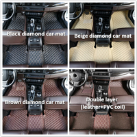 Juego completo de alfombrillas ajustables personalizadas de lujo con diamantes azules Vintage para coche