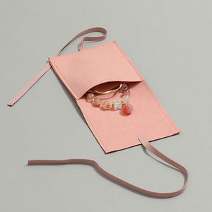 Luxury Vintage Velvet Jewelry Bag with Logo <b>Drawstring</b> Flap Suede Dust Gift Bags Handmade Portable with Bow Ribbon - Product Image 6