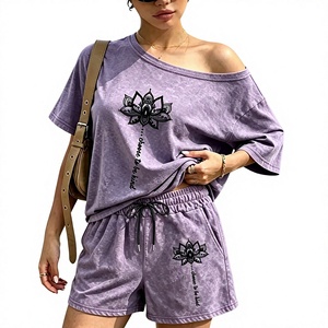 Ensemble T-shirt et short d'été de haute qualité, logo personnalisé, coton, pour hommes, confortable - Product Image 1