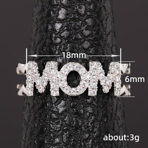 Anelli da cocktail con lettera Q267 per donna, con micro pavé di zirconi cubici a forma di cuore, idea regalo, gioielli alla moda. - Product Image 5