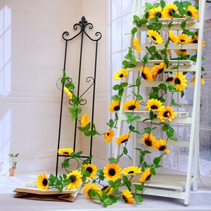Guirnalda de Girasoles Artificiales, 10 Cabezas, Cadena de Flores de Seda para Decoración del Hogar y Exteriores - Product Image 1