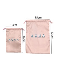 Pochette en satin de luxe avec cordon de serrage, logo personnalisé imprimé, sac cadeau en soie pour extensions de cheveux, bijoux, cosmétiques, emballage