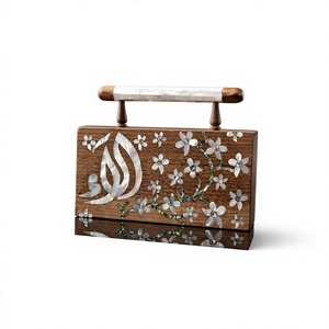 Designer Mother of Pearl Shell Clutch Box Handmade Luxury Bridal Purse for Women - Product Image 1