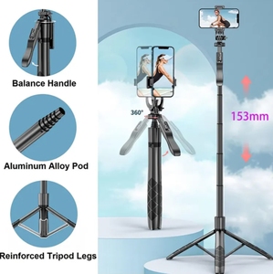 Venta caliente 360 Rotación Selfie Stick Trípode Soporte Mini Monopod plegable 1/4 Tornillo Compatible iPhone Android Teléfonos móviles - Product Image 4