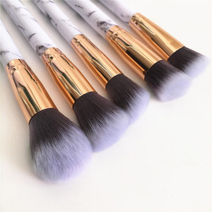 Juego de pinceles de maquillaje azul tinta de alta calidad, 10 Uds., <span class=keywords><strong>con</strong></span> mango de mármol de lujo, logotipo personalizado, Etiqueta Privada, uso facial <span class=keywords><strong>con</strong></span> <span class=keywords><strong>corrector</strong></span> - Product Image 5
