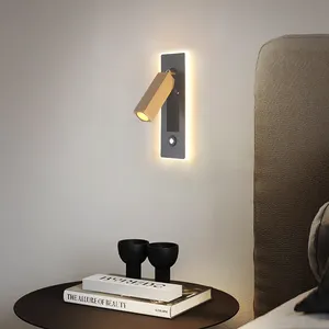 Lâmpada de leitura embutida para cabeceira de cama, ângulo flexível, lâmpada de parede 3W para montagem na parede, ideal para casa e hotel
