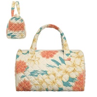 Sac à main brodé personnalisé avec imprimé floral hawaïen Puakenikeni et hibiscus des Fidji, idéal pour le shopping, les voyages et le quotidien