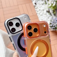 Coque de téléphone magnétique dégradée de haute qualité avec support rotatif à 360° pour iPhone 17 16 15 14 13 12 11 Pro et Samsung