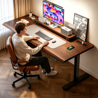 Bureau debout électrique réglable en hauteur, poste de travail pour ordinateur de jeu et de bureau à domicile