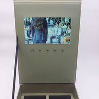 Boîte de présentation de caviar en forme de livre en carton écologique de luxe noir personnalisée avec écran LCD