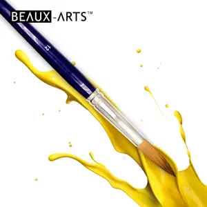 Round Synthetic Sable Hair Art Paint Brushes Professional Art Supplies for Acrylic, Oil, Watercolor