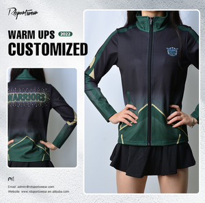 Aggiungere strass vendita calda stile personalizzato Warm Up Cheerleader poliestere Cheerleader abbigliamento pratica giacche - Product Image 2