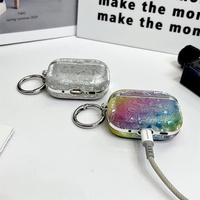 Étui de protection pour écouteurs Airpods 1/2 3 4 Pro, dernier modèle, personnalisé, luxe, impression numérique, papillon, brillant, en cuir PU