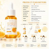 Sérum pour la peau à la vitamine C OEM/ODM, solution éclaircissante, affinant les pores, anti-âge, pour la beauté, la santé des cheveux, de la peau et des ongles