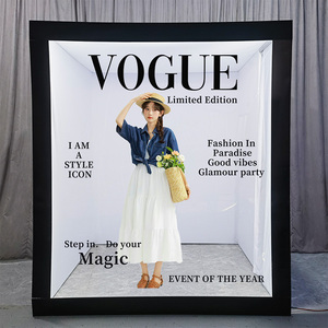 2025 nuovissimo servizio fotografico della scatola di moda scatole fotografiche in vetro trasparente di Vogue cabina del <span class=keywords><strong>telefono</strong></span> del matrimonio - Product Image 6