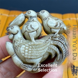 Pendentifs et breloques en imitation de <span class=keywords><strong>jade</strong></span> Xiuyu ancien - Accessoires chinois traditionnels sculptés en forme d'animaux, style Han, dynasties Ming et Qing - Product Image 2