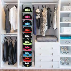 Organizador de Almacenamiento Colgante de Metal y Plástico con 10 Estantes para Armario, Solución de Almacenamiento para Gorras de Béisbol y Bolsos, Venta al por Mayor de Fábrica - Product Image 1