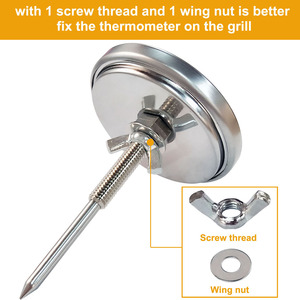 Termómetro de Acero Inoxidable para Parrilla de Barbacoa y Horno, Medidor de Temperatura de 50-800 °<span class=keywords><strong>F</strong></span> para Ahumador y Cocina - Product Image 2