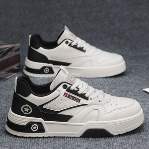 Baskets tendance pour hommes, chaussures plates en cuir de haute qualité pour hommes et femmes, antidérapantes, respirantes, rehaussantes, style chunky, pour le skateboard - Product Image 2