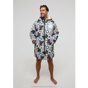 Poncho de Surf Impermeable Turco, <span class=keywords><strong>Toalla</strong></span> de Cambio con Capucha, Bolsillo Delantero, Forro Polar Sherpa Grueso de Secado Rápido para Surf, <span class=keywords><strong>Playa</strong></span> y Piscina - Product Image 3