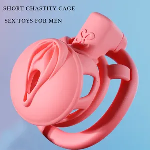 Sevanda Penis Lock Abs Pink Short Chastity Device Sex Game Used Short Style Chastity Cage Sex Toys For Man