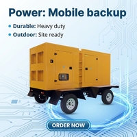 Générateur de démolition insonorisé remorquable 250 kW 50 Hz pour travaux de construction lourds