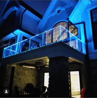 Lumière solaire extérieure ZD pour balcon, support en verre sécurisé pour terrasse, toit, projet de garde-corps LED