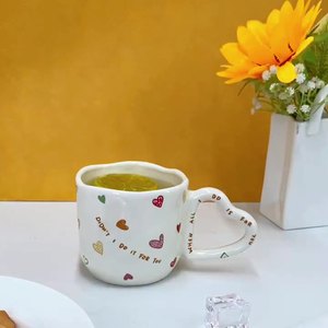 Tasses à café en céramique pour la Saint-Valentin, mugs créatifs en forme de fleur et tasses à jus et à lait pour le petit-déjeuner - Product Image 5