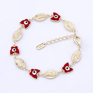 2022 Neuerscheinung Türkisches Blau Vergoldetes 14k 18k Böses-Auge Verstellbares Armband für Frauen Ojo Schmuck Öltropfen Kupfer Buntes Design - Product Image 6