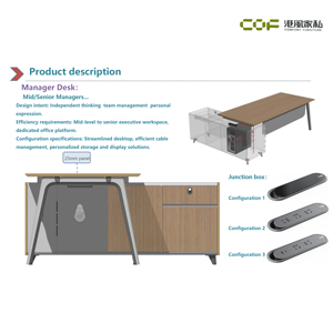 Bureau de direction moderne en <span class=keywords><strong>bois</strong></span> de luxe complet pour secrétaires, facile à assembler - Product Image 5
