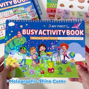 Jouet éducatif pour bébé, livre d'activités complet, ensemble de livres éducatifs sans découpe ni collage - Product Image 2