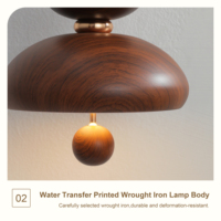 Lampu Gantung LED Bentuk Labu Kreatif Modern Minimalis Kayu Walnut