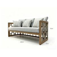 Neues chinesisch-inspiriertes nordisches Outdoor-Sofa-Set, wasserdicht, Seilgeflecht, L-Form, für Villen, Open-Air-Balkone, Garten, Freizeitmöbel