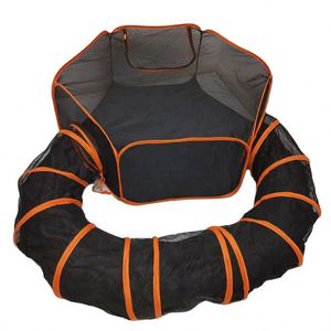 BSCI Factory New design <b>rabbit</b> tent with round tunnel mesh fabric pet <b>playpen</b> with tunnel tent small animal <b>playpen</b> with carry - Product Image 1