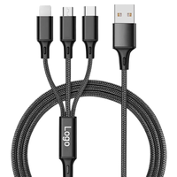 Câble de charge USB 3-en-1 personnalisé avec logo, prise en charge OEM, 120 mm, prix promotionnel usine, vente chaude