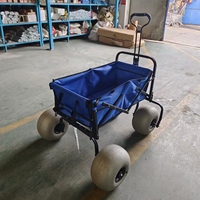 Chariot pliable avec cadre en acier à quatre roues de 12 pouces, chariot de plage pliable pour outils, personnalisable OEM