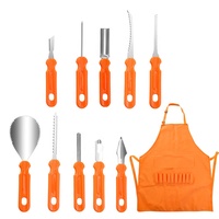 Topverkoper Premium Kwaliteit 11-delige Moderne Duurzame RVS Halloween Pompoen Snijsets Fruit & Groente Gereedschap