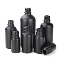 Ensemble de compte-gouttes en verre noir opaque - 5 à 100 ml, 7 tailles, capuchon et corps noir mat/brillant, distributeur de sérum rechargeable