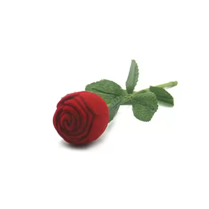 Idea de regalo romántica para el Día de San Valentín, caja de joyería de flores rosas artificiales, embalaje de anillo flocado elegante para un toque elegante - Product Image 6