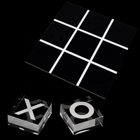 Jeu de Tic Tac Toe en acrylique, plateau transparent avec des croix et des points, décoration de table moderne, jouet pour enfants et adultes, cadeau