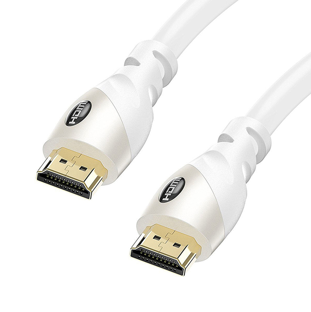 Ultra High Speed 4K/8K White for Cable 30AWG Twisted Pair PVC Jacket Gold Plated Connectors for TV Xbox for PS4 Monitor