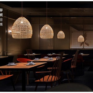 Japanese Style Chandelier Round E27 LED <b>Light</b> For <b>Dining</b> Room Bar Tea Room Leisure Venues - Product Image 5
