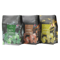 Sacs à fond carré PE Mylar avec impression personnalisée logo UV Pochette d'emballage pour capsule de café avec valve