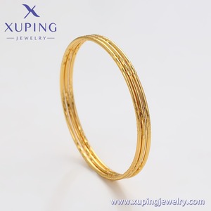 Xuping gioielli all'ingrosso Arabia Saudita Dubai moda rame 24k placcato in oro gioielli impilamento semplice braccialetto da donna - Product Image 5