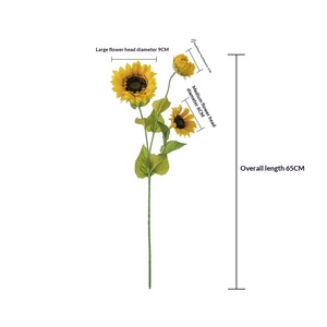 Fleur de tournesol artificielle pour mariage, plante décorative, bonsai, fleur artificielle pour mur végétal - Product Image 5